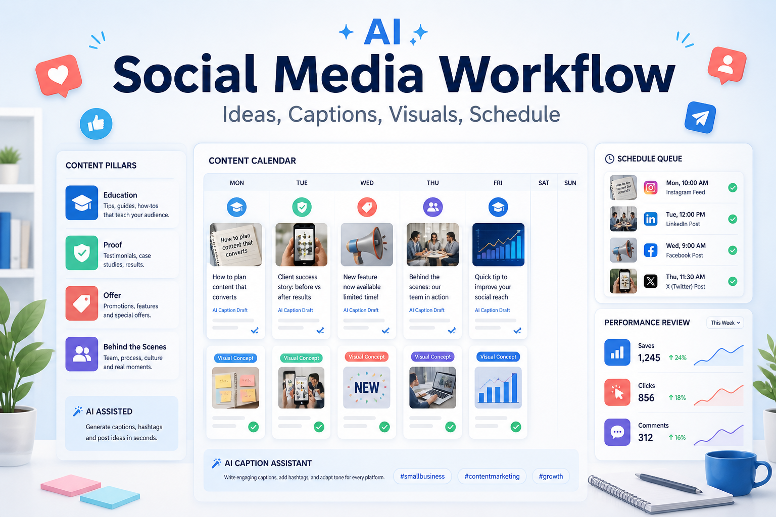 How to Build an AI Social Media Content Workflow for Small Business