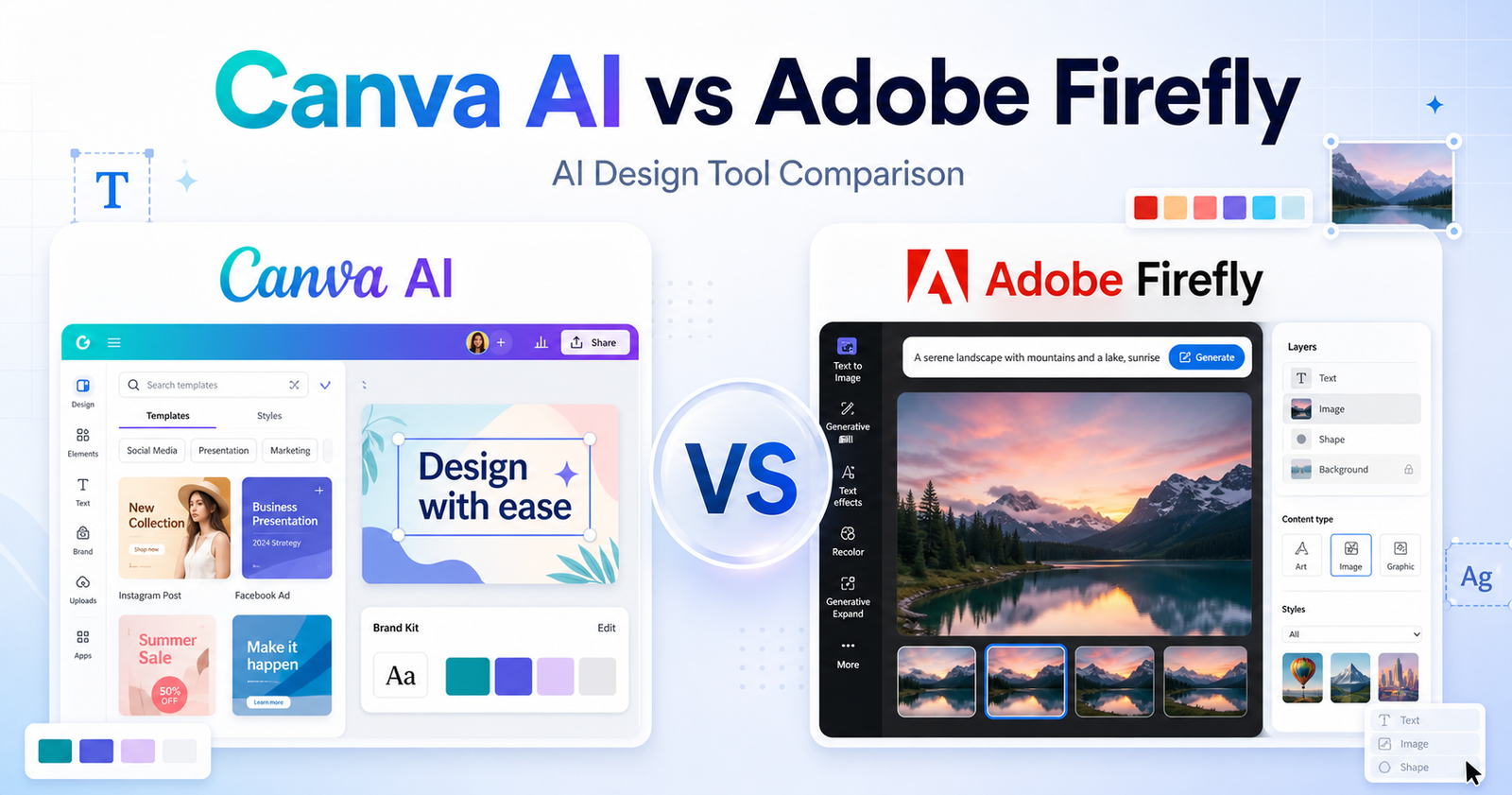 Canva AI vs Adobe Firefly AI design tool comparison featured image